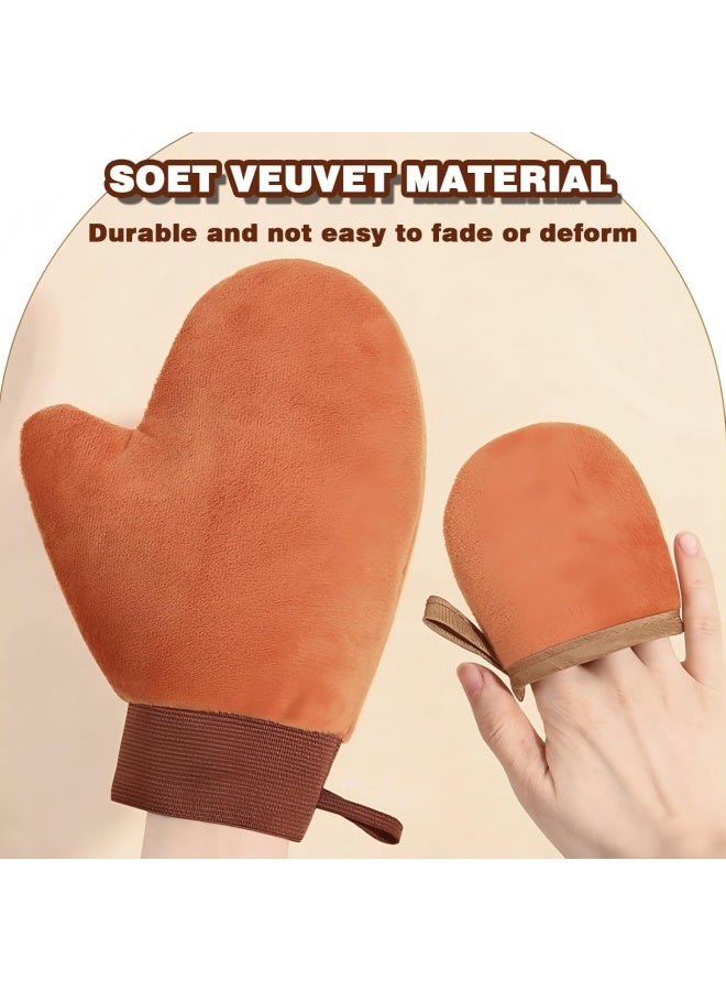2 PCS Self Tanning Mitt Applicator,Soft Flocking Exterior for Streak-Free Application, Waterproof Liner, Elastic Cuff Hanging Loop,Body Lotion Applicator Gloves For Sunscreen, Tanning Oil - Image 3